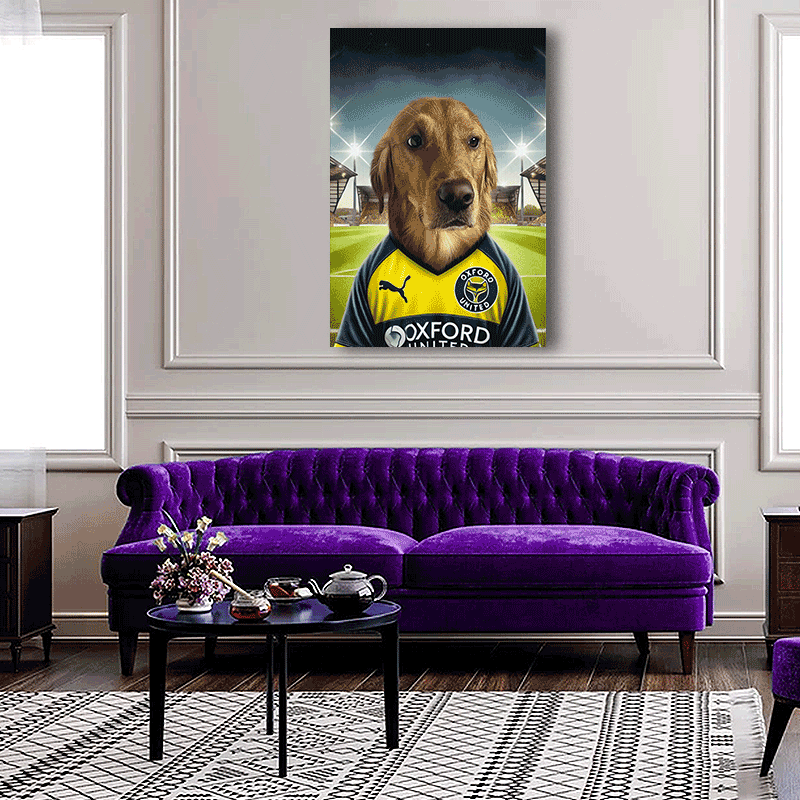 Oxford United football Star Custom Pet Portrait | Personalized Pet Sports Art